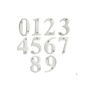 Mila Door Numerals 0-9 BRUSHED CHROME