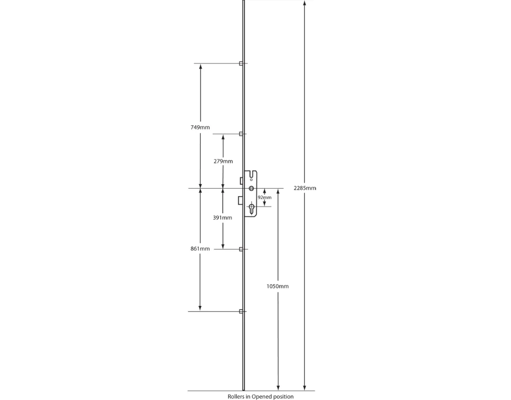 Gu 45 92 4 rollers lock door system measurements