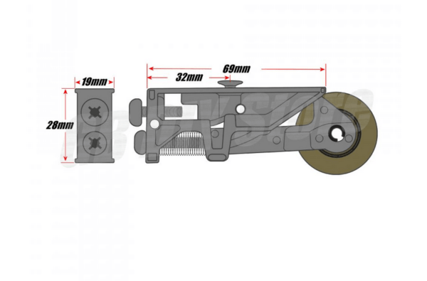 Single patio roller 32mm sizes