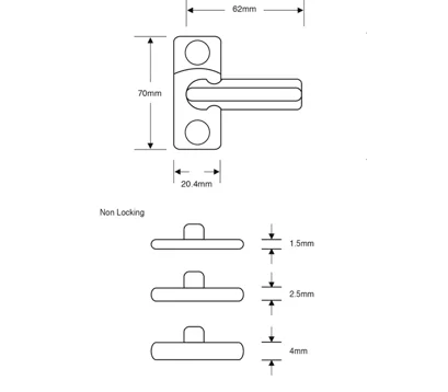 Sash stopper sizes