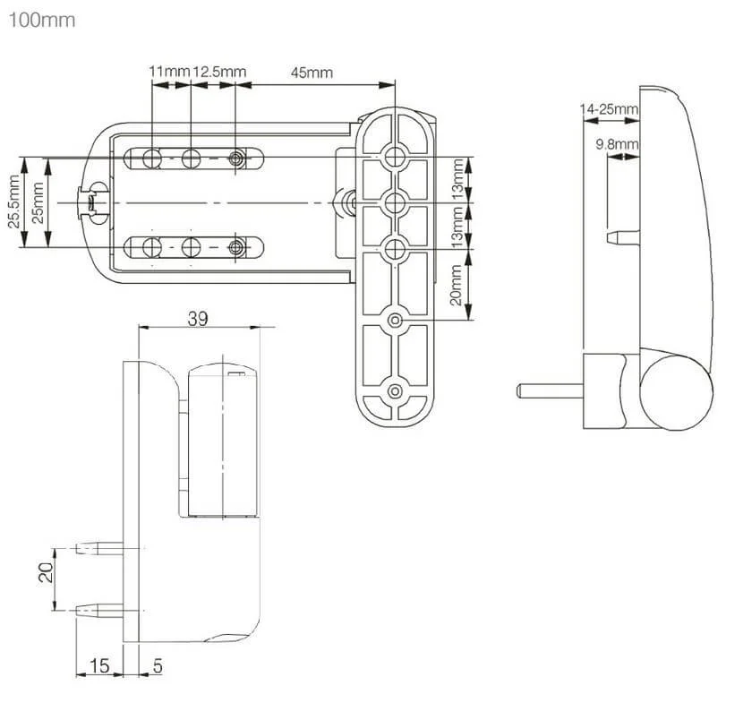 Mila door flag Hinges 100mm sizes